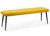 Luxe Low Velvet Mustard Bench